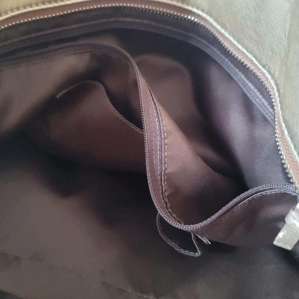 Huge Gold Leather Coach Diaper Laptop Bag